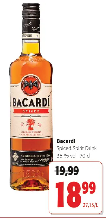 Offre: Bacardí Spiced Spirit Drink