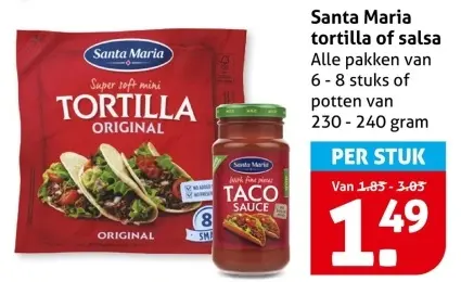 Aanbieding: Santa Maria tortilla of salsa