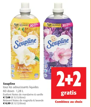 Offre: Soupline tous les adoucissants liquides Exalt