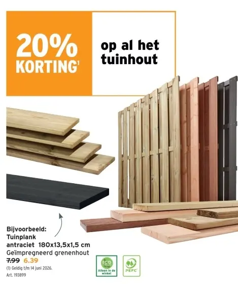 Promotie: Tuinplank antraciet