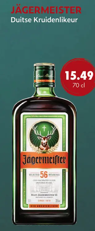 Aanbieding: Jägermeister Duitse Kruidenlikeur