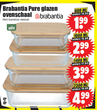 Aanbieding: Brabantia Pure glazen ovenschaal