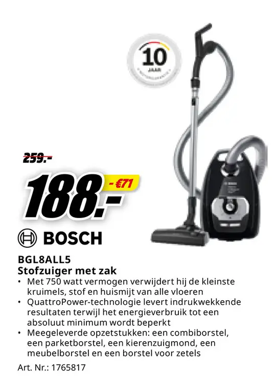 Promotie: Stofzuiger met zak
