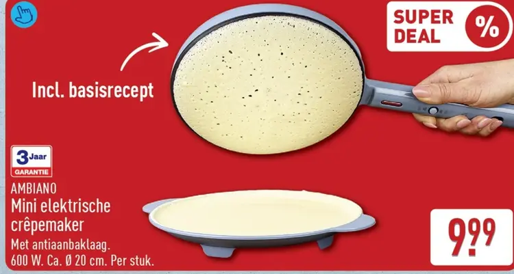 Aanbieding: Mini elektrische crêpemaker