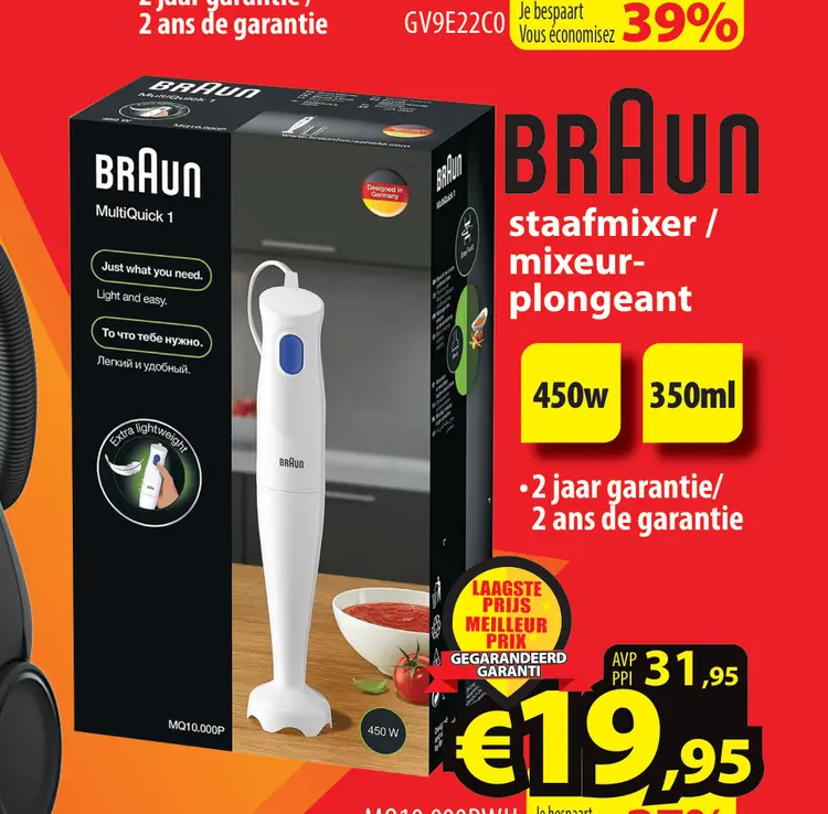 Promotie: MultiQuick 1 staafmixer / mixeur-plongeant