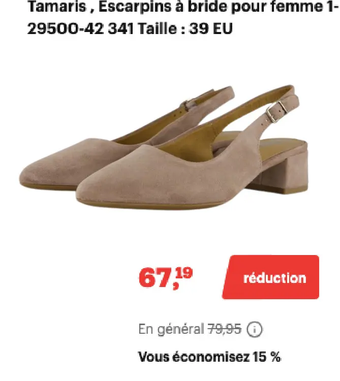 Offre: Escarpins à bride pour femme