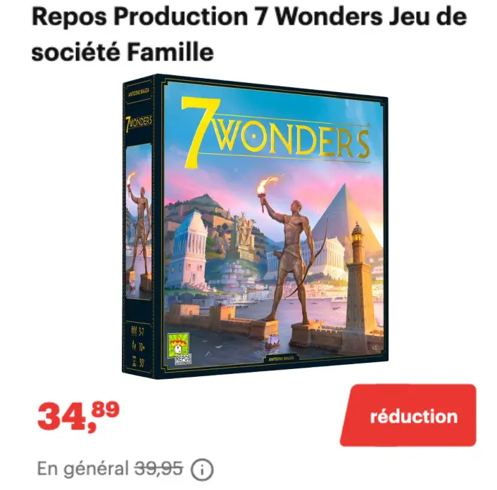 Offre: 7 Wonders Jeu de société Famille