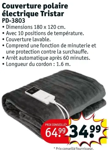 Offre: Couverture polaire électrique