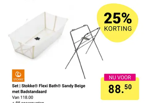 Aanbieding: Flexi Bath® Sandy Beige met Badstandaard