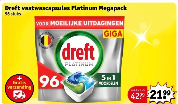 Aanbieding: vaatwascapsules Platinum Megapack