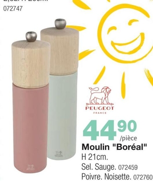 Offre: Moulin Boréal H 21cm Sel Sauge Poivre Noisette