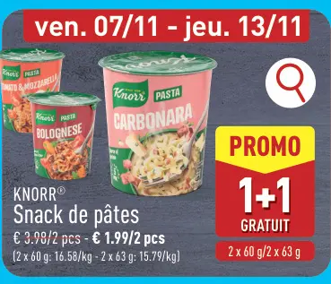 Offre: Snack de pâtes