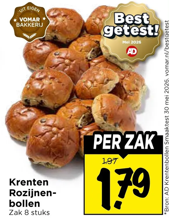 Aanbieding: Krenten Rozijnenbollen