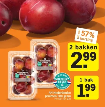 Aanbieding: Nederlandse pruimen 500 gram