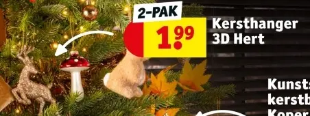 Aanbieding: Kersthanger 3D Hert