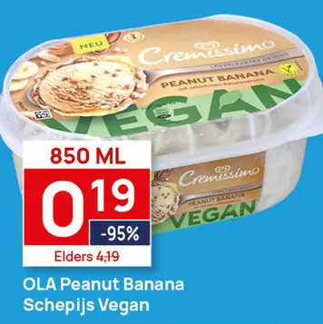 Aanbieding: Peanut Banana Schepijs Vegan