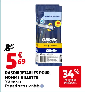 Offre: Rasoir jetables pour homme