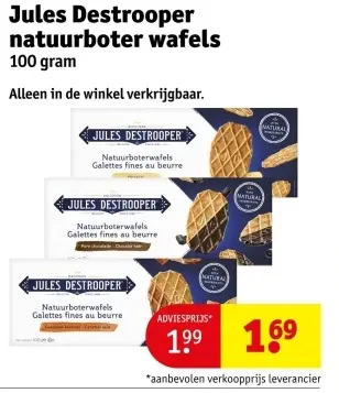 Aanbieding: Jules Destrooper natuurboter wafels