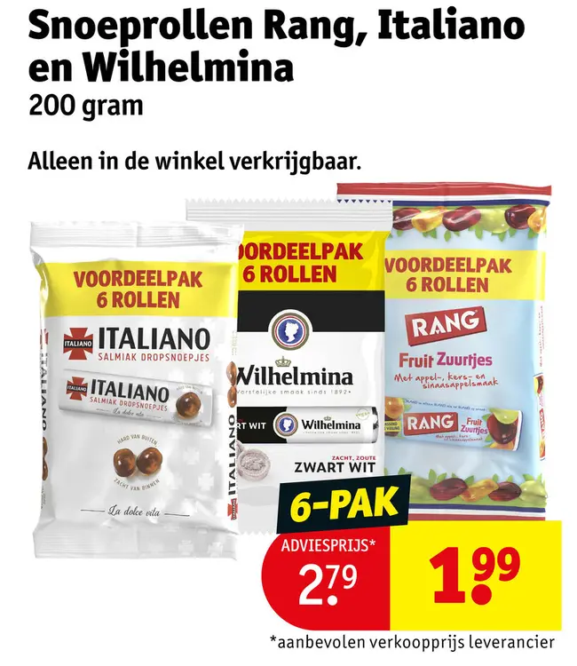 Aanbieding: Snoeprollen Rang, Italiano en Wilhemina