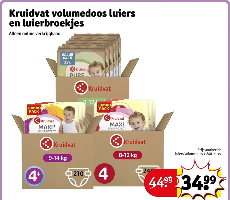 Promotie: Kruidvat volumedoos luiers en luierbroekjes