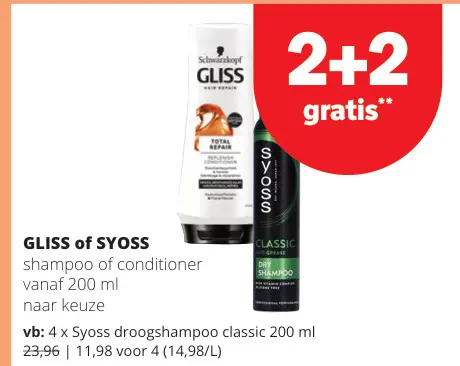 Promotie: Shampoo of conditioner