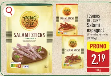Offre: TESOROS DEL SUR Salami espagnol