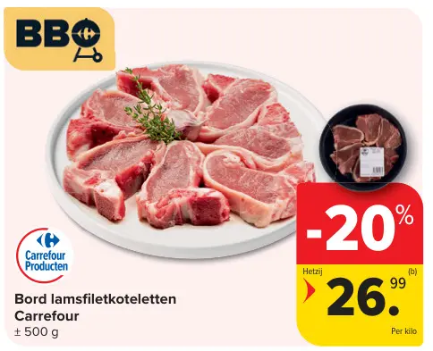 Promotie: Bord lamsfiletkoteletten