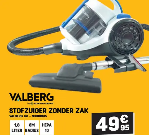 Promotie: Stofzuiger zonder zak VALBERG c3