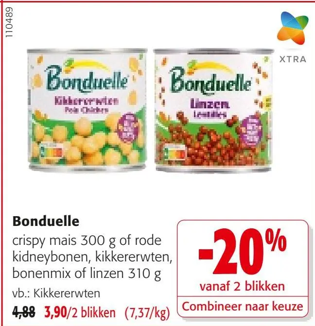 Promotie: Crispy mais of rode kidneybonen, kikkererwten, bonen of linzen