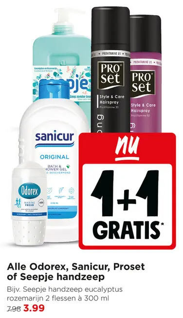 Aanbieding: Alle Odorex, Sanicur, Proset of Seepje handzeep