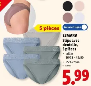 Offre: Slips avec dentelle
