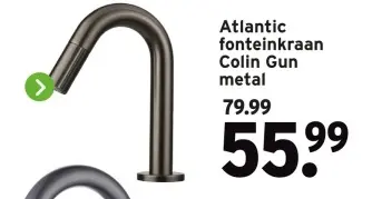 Aanbieding: Atlantic fonteinkraan Colin Gun metal