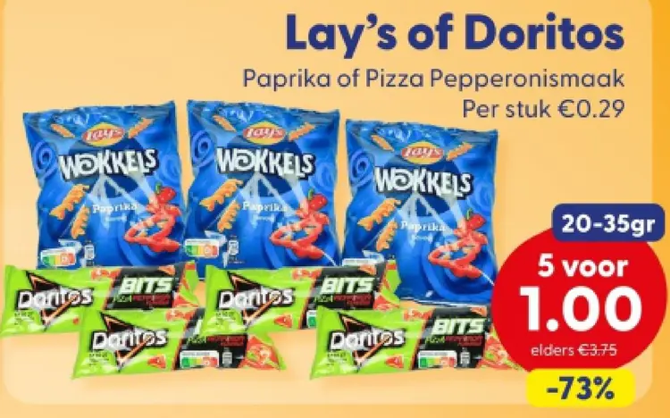 Aanbieding: Wokkels of Doritos Bits