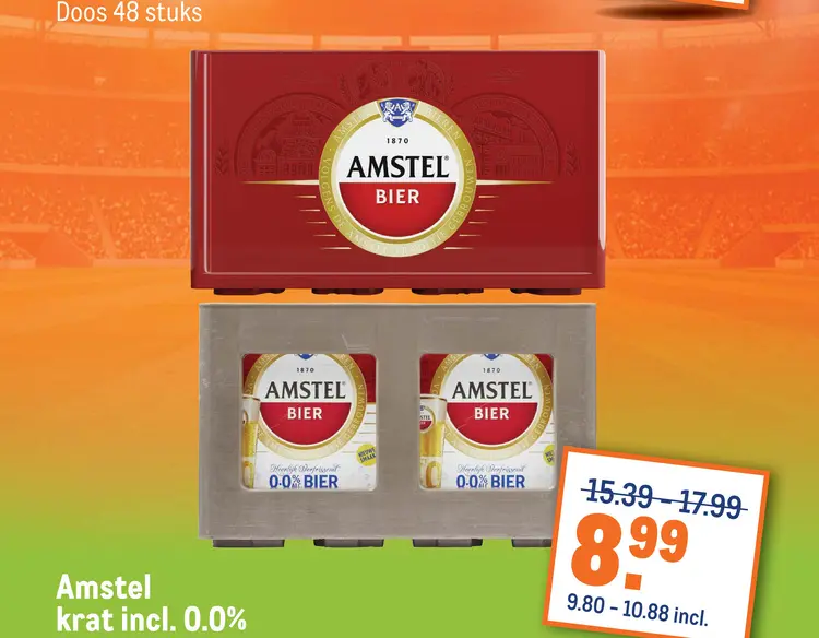Aanbieding: Amstel krat incl. 0.0%