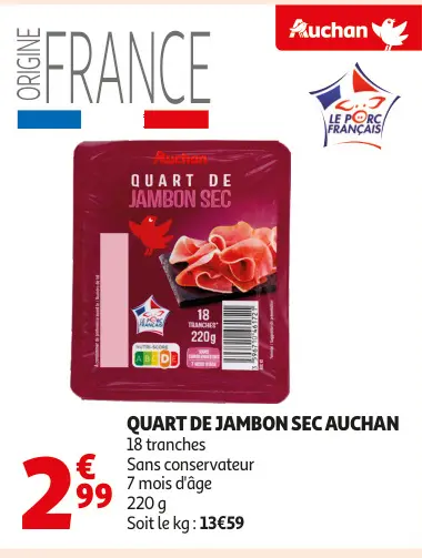 Offre: Quart de jambon sec
