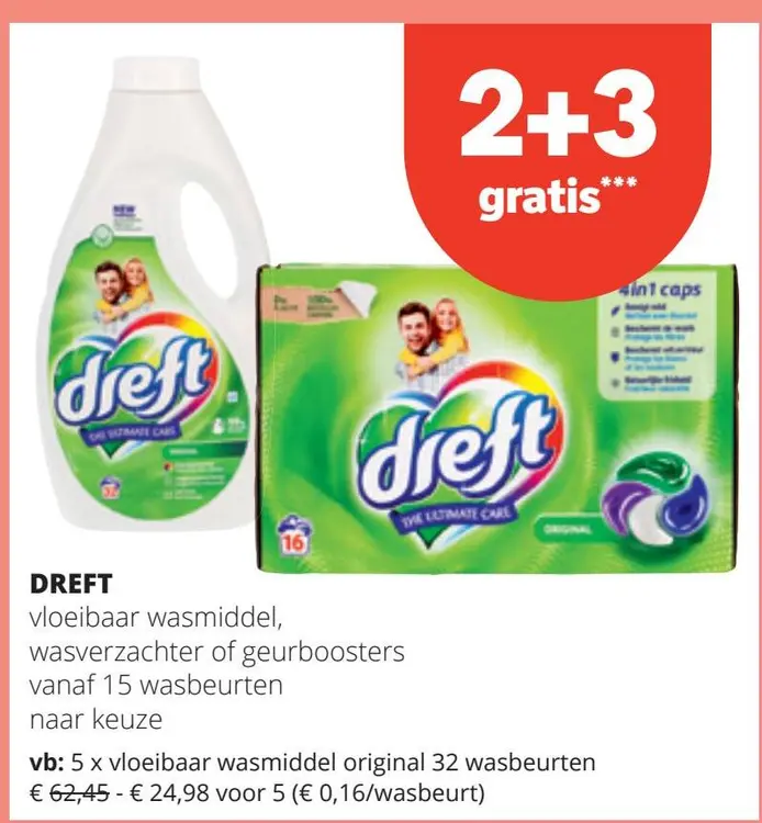 Aanbieding: vloeibaar wasmiddel, wasverzachter of geurboosters