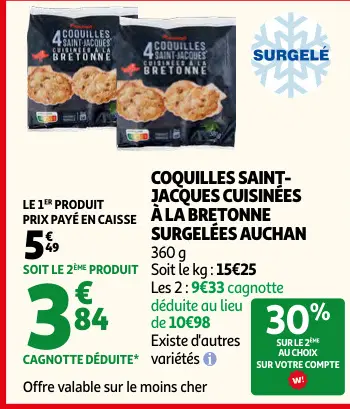 Promotie: Coquilles saint-jacques cuisinées à la breton