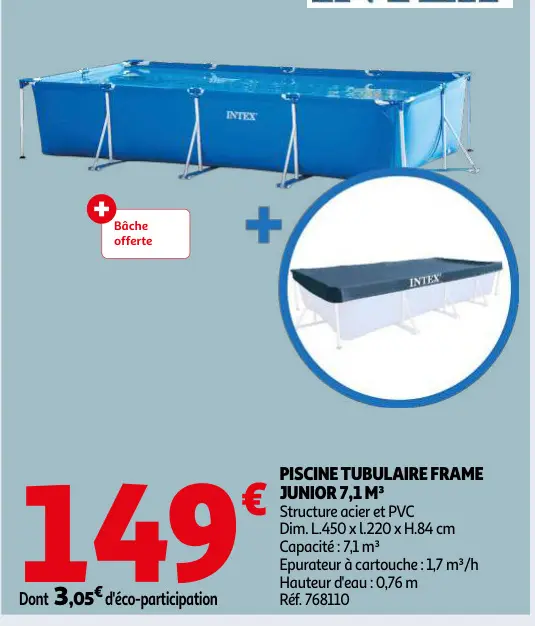Promotie: Piscine tubulaire frame junior