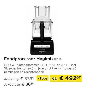 Aanbieding: Foodprocessor Magimix 18712B