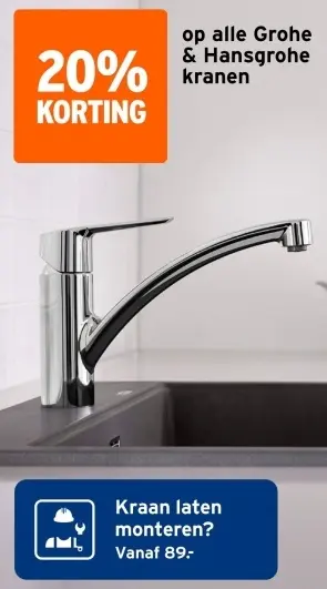 Aanbieding: Alle Grohe & Hansgrohe kranen