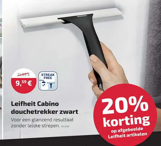 Aanbieding: Cabino douchetrekker zwart
