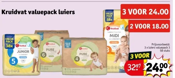 Promotie: Kruidvat valuepack luiers