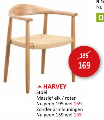 Aanbieding: Harvey Stoel Massief eiken / rotan