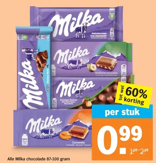 Aanbieding: Milka chocolade