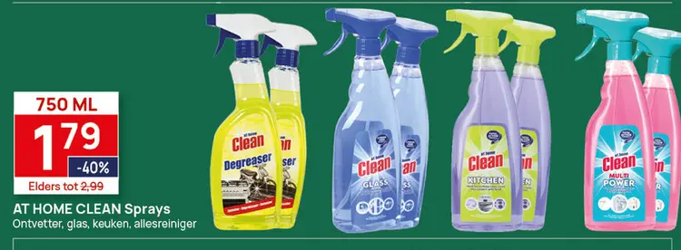 Aanbieding: AT HOME CLEAN Sprays