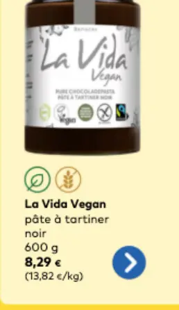 Offre: La Vida Vegan pâte à tartiner noir