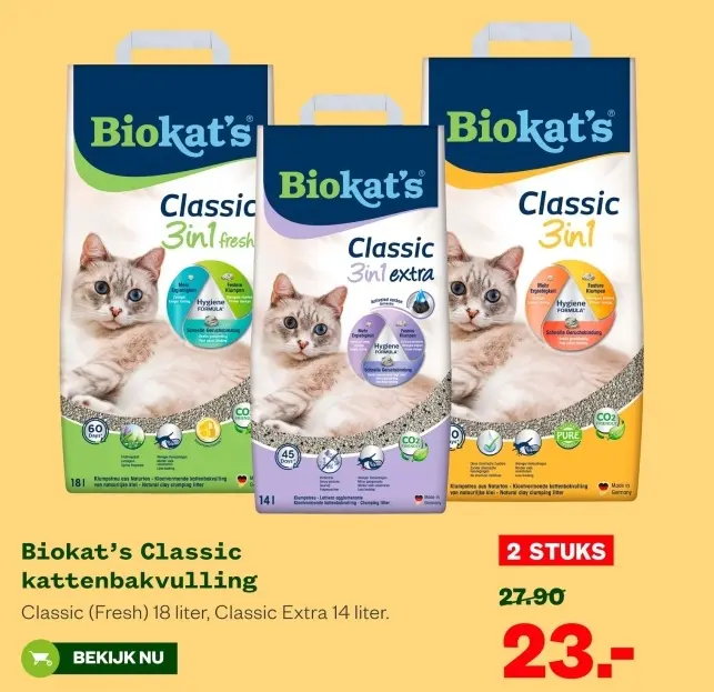 Aanbieding: Biokat's Classic kattenbakvulling