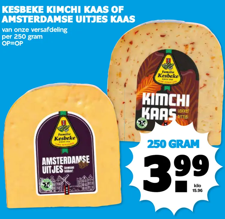 Aanbieding: Kimchi kaas of amsterdamse uitjes kaas