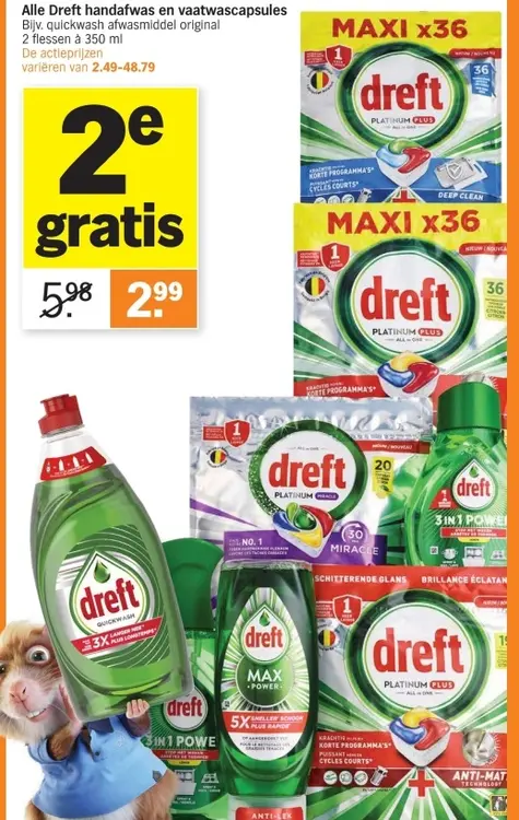 Aanbieding: Dreft handafwas en vaatwascapsules