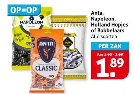 Aanbieding: Anta, Napoleon, Holland Hopjes of Babbelaars